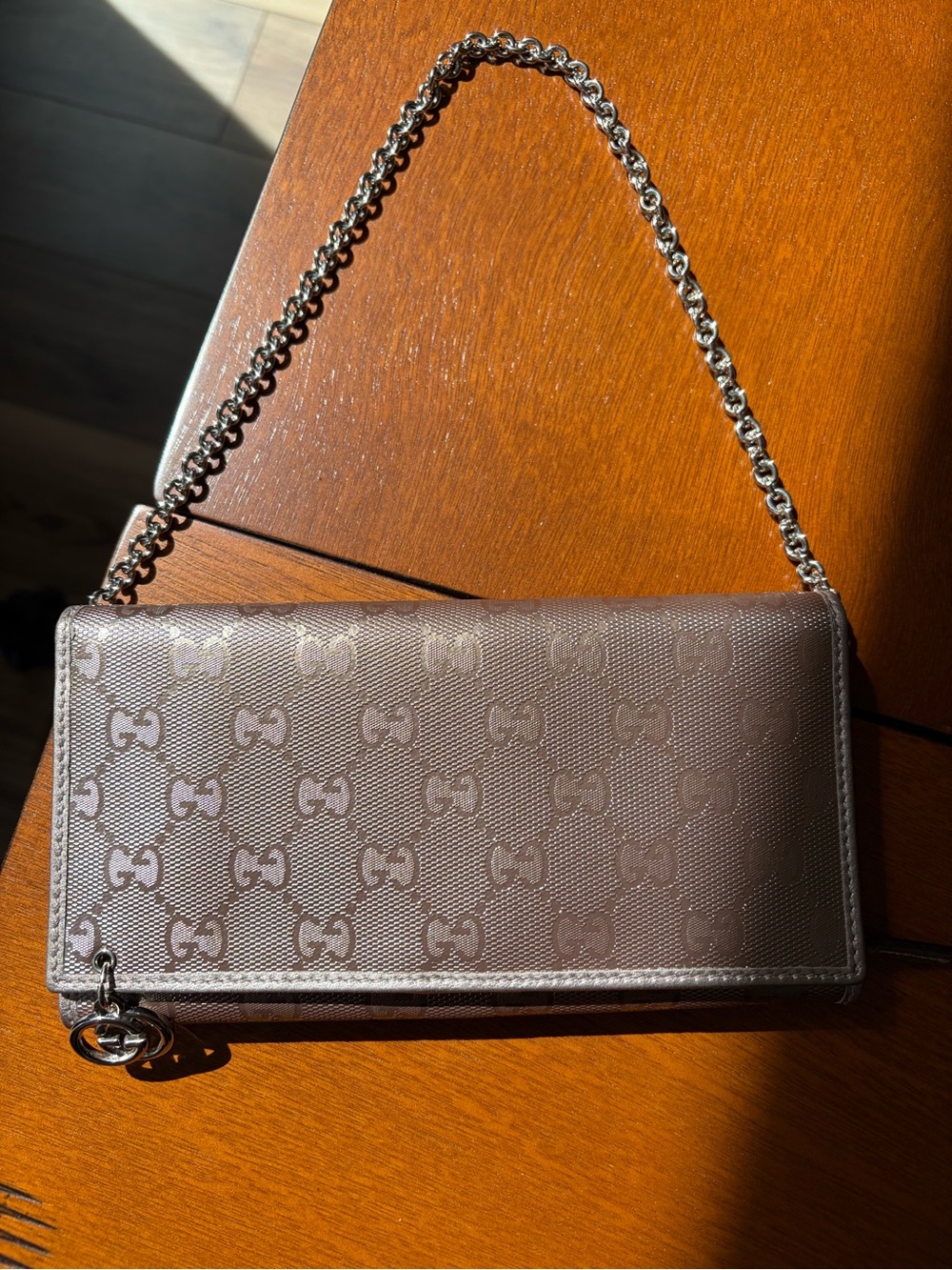 Gucci Metallic Chain Wallet Shoulder Bag